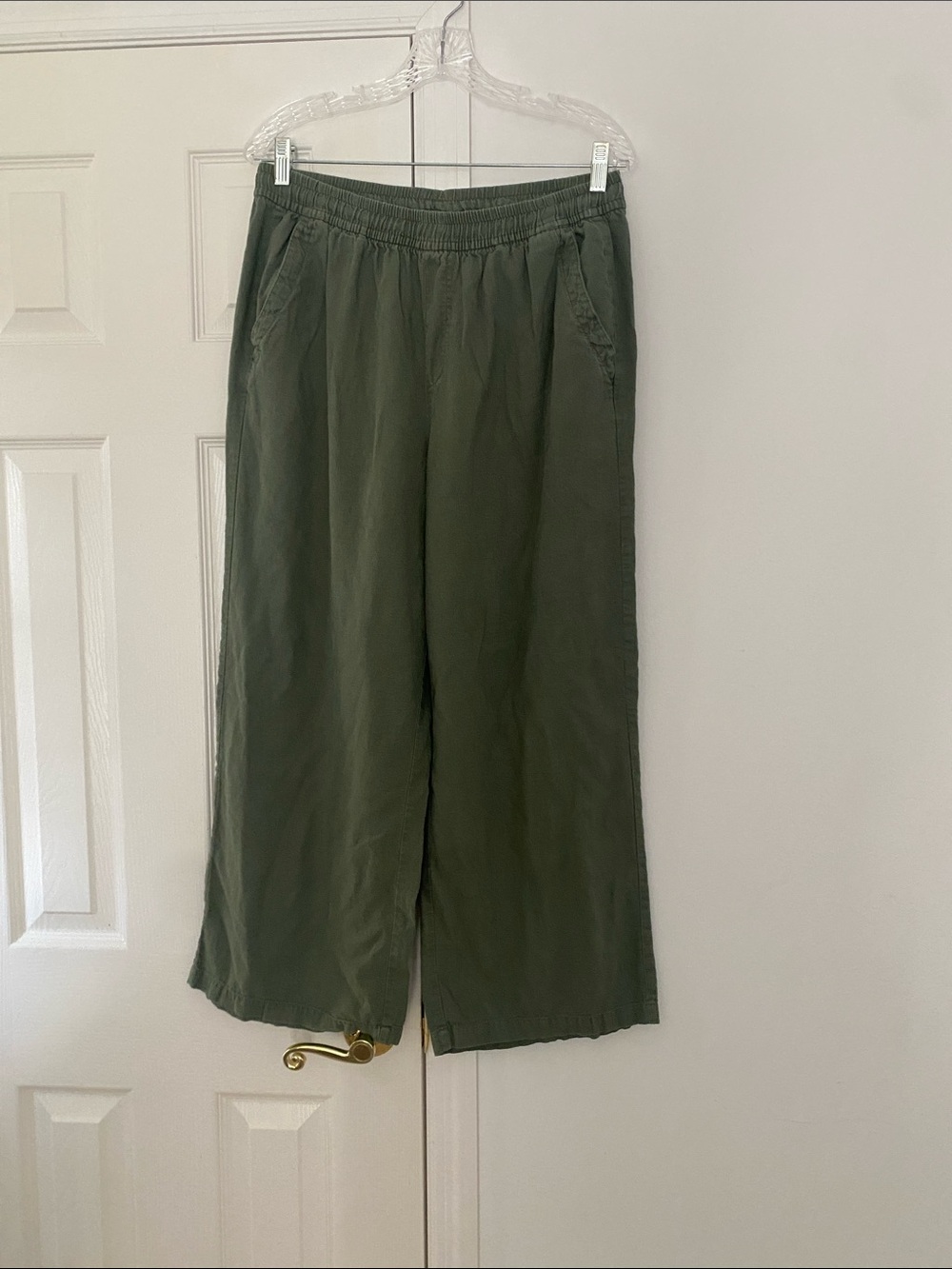 Old Navy Olive Green Elastic Waist Wide-Leg Pants
